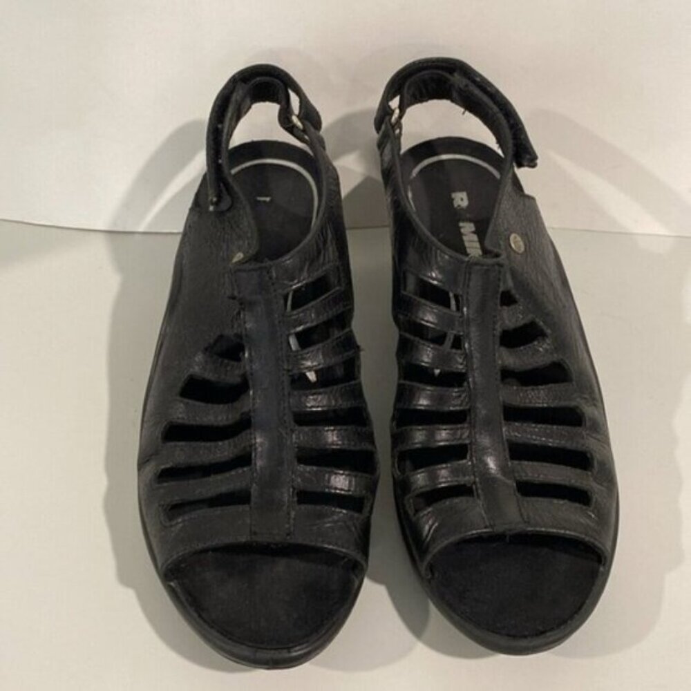 ROMIKA Mokassetta Black Clog Sandal Size 40